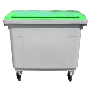 플라스틱 분리 수거함 자동 상차 용기 660리터 (녹색덮개) H6-1 1200x750x1200mm